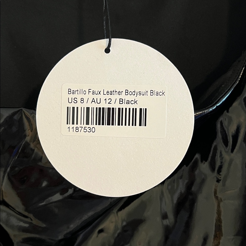 Princess Polly Bartillo Faux Leather Bodysuit Black Size 8 - Picture 4 of 5